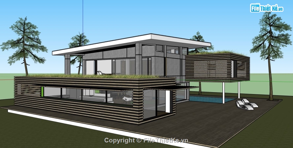 file su biệt thự,sketchup biệt thự,model su biệt thự