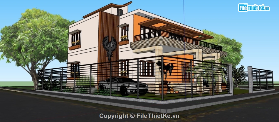 biệt thự sketchup,sketchup biệt thự 2 tầng,sketchup biệt thự,biệt thự 2 tầng