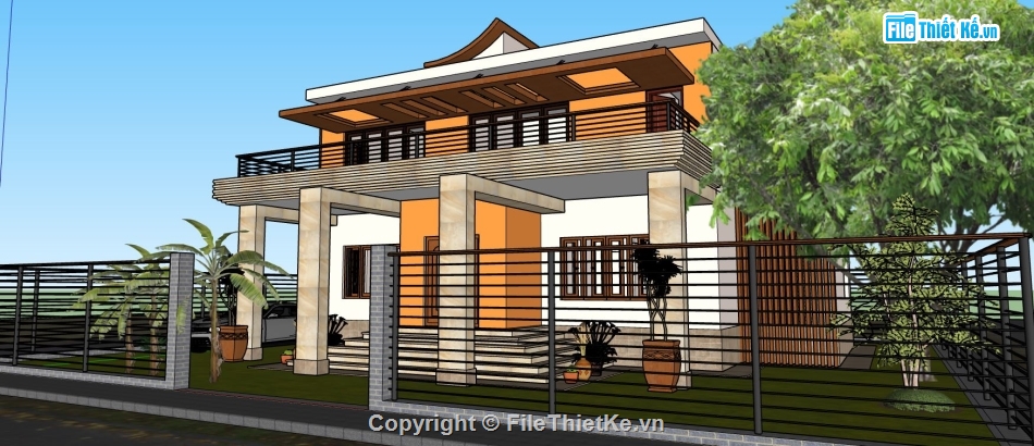 biệt thự sketchup,sketchup biệt thự 2 tầng,sketchup biệt thự,biệt thự 2 tầng