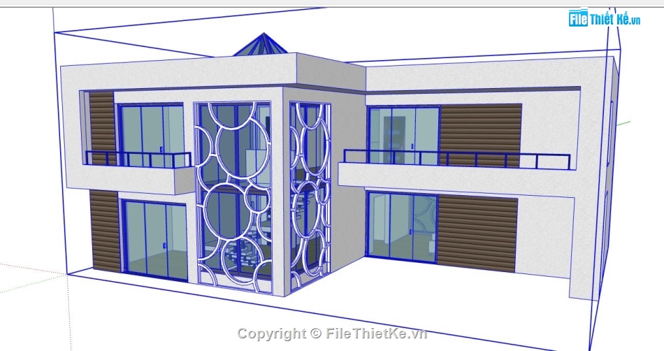 biệt thự 2 tầng,file 3d sketchup,biệt thự sketchup,biệt thự hiện đại