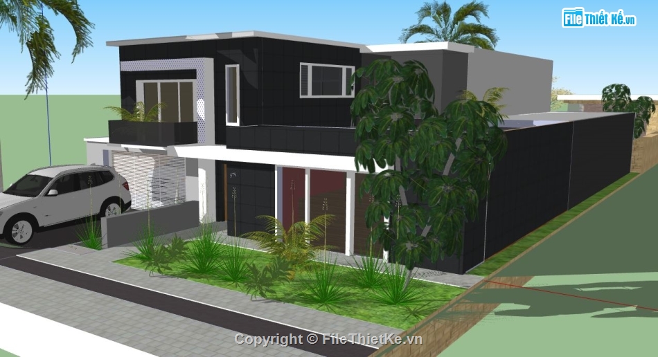 file sketchup,biệt thự 2 tầng,sketchup biệt thự,biệt thự sketchup,sketchup biệt thự 2 tầng