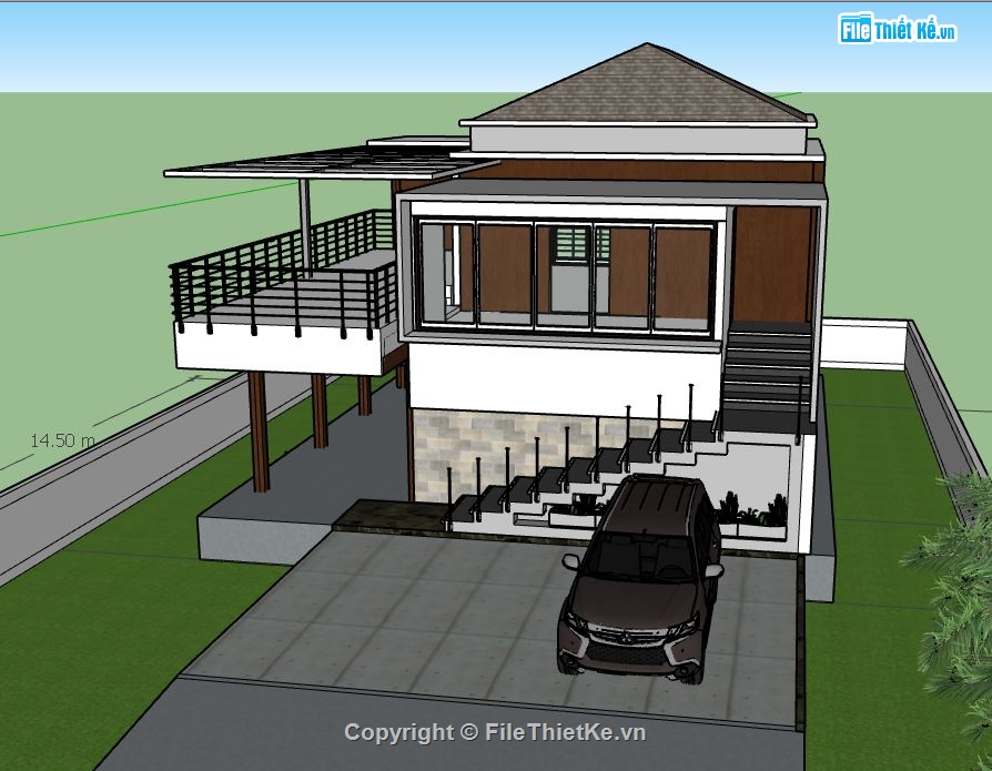 sketchup biệt thự,biệt thự sketchup,model su biệt thự