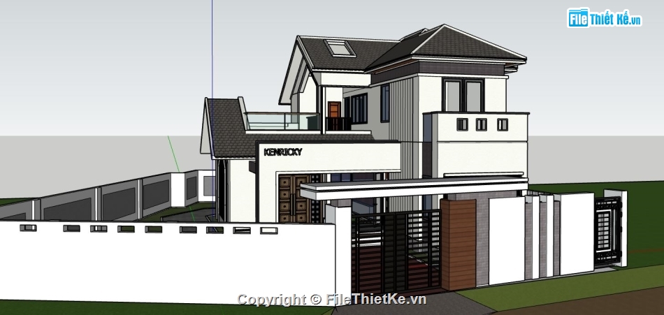 su biệt thự 2 tầng,biệt thự 2 tầng su,biệt thự 2 tầng sketchup