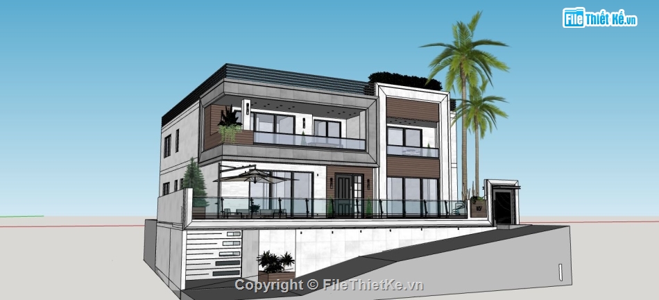 file sketchup biệt thự,model su biệt thự,file su biệt thự