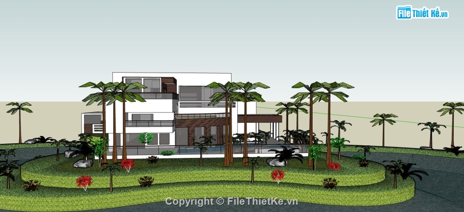 file su biệt thự,model su biệt thự,sketchup biệt thự