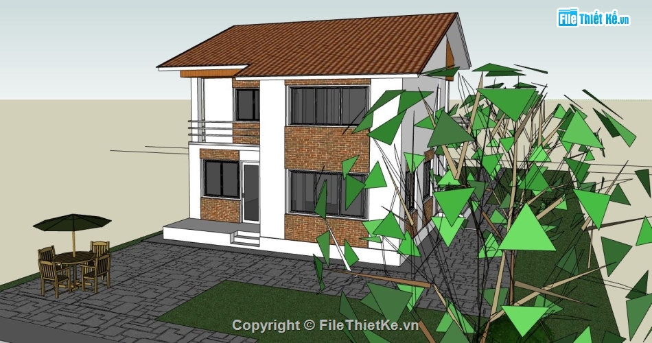 file su biệt thự,sketchup biệt thự,model su biệt thự