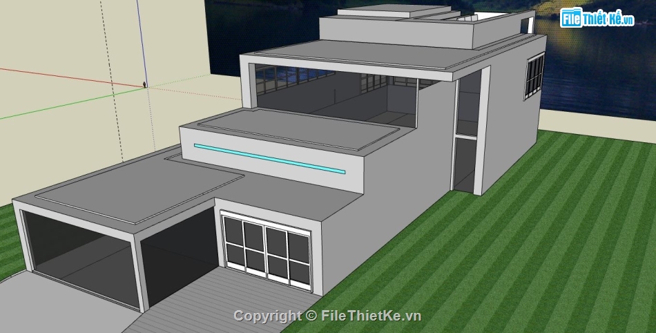 file su biệt thự,sketchup biệt thự,model su biệt thự