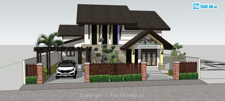 file su biệt thự,sketchup biệt thự,model su biệt thự