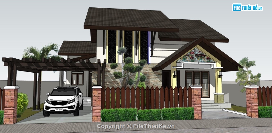 file su biệt thự,sketchup biệt thự,model su biệt thự