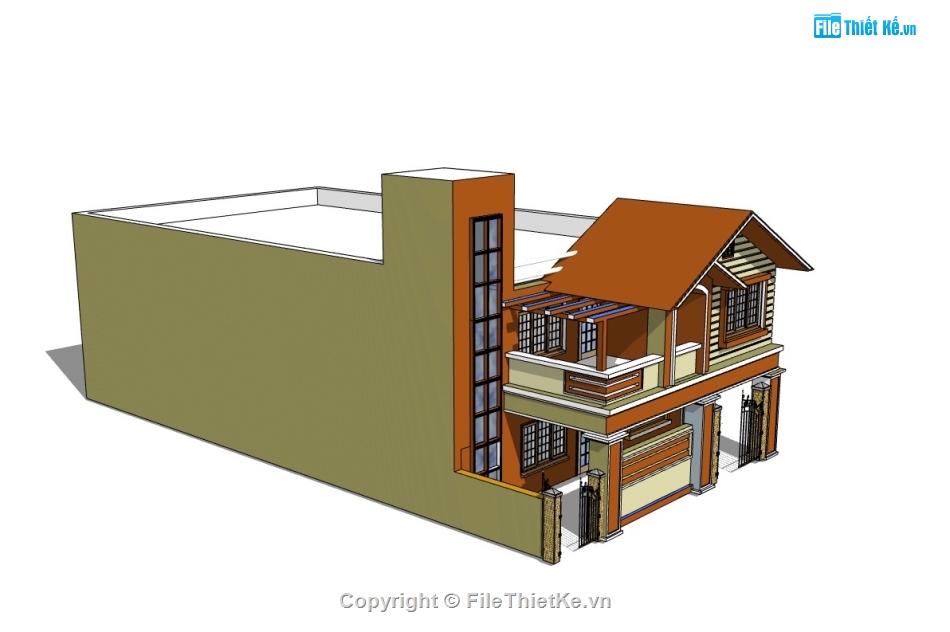 biệt thự 2 tầng,su biệt thự,sketchup biệt thự,su biệt thự 2 tầng