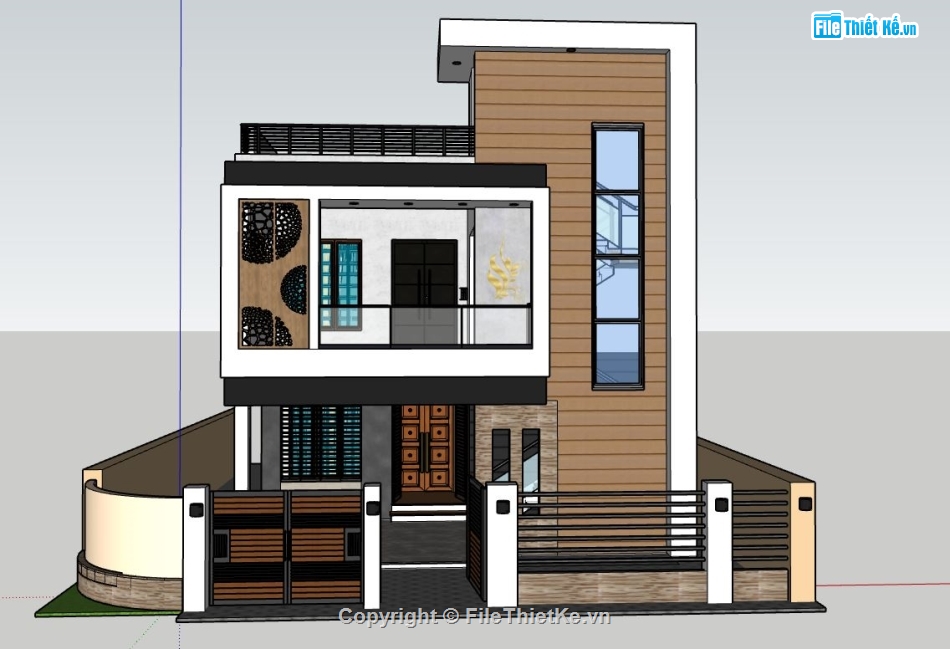 file su biệt thự,model su biệt thự,file sketchup biệt thự