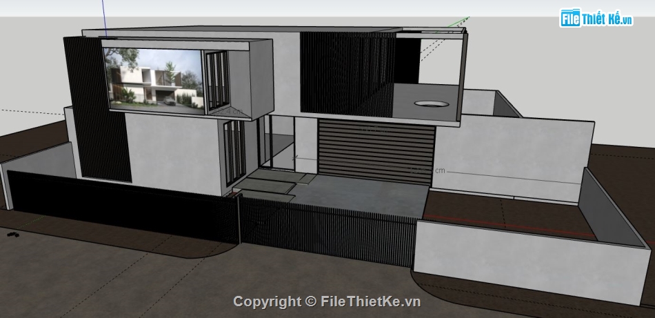 biệt thự hiện đại,biệt thự 2 tầng,biệt thự sketchup,biệt thự 2 tầng file su