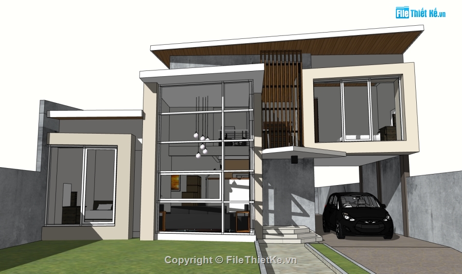 biệt thự 2 tầng,sketchup biệt thự,sketchup biệt thự 2 tầng,sketchup biệt thự 2 tầng hiện đại