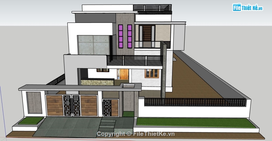 file su biệt thự,sketchup biệt thự,model su biệt thự
