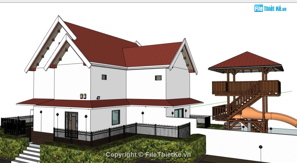 mẫu biệt thự sketchup,model su biệt thự,sketchup biệt thự