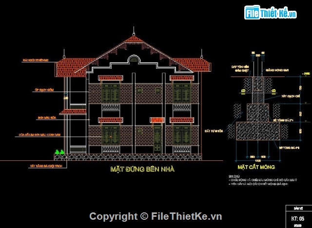 bản vẽ biệt thự,biệt thự đẹp,biệt thự 2 tầng,biệt thự mái thái
