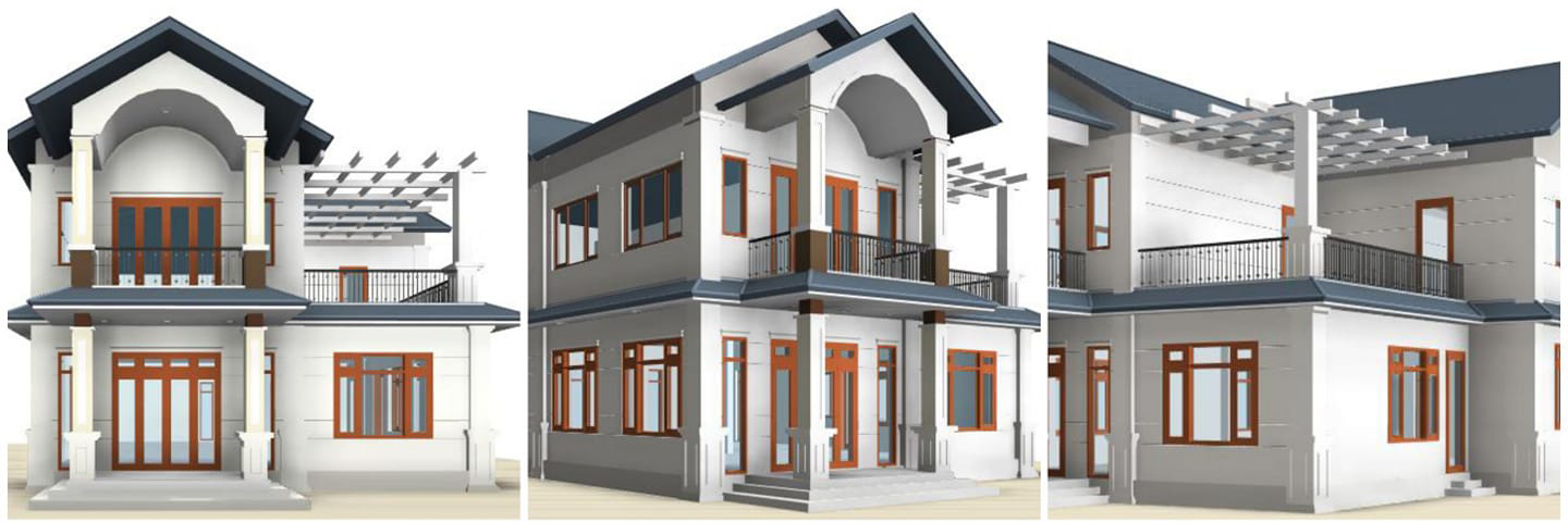 Revit Mẫu biệt thự 2 tầng,Mẫu biệt thự 2 tầng,biệt thự 2 tầng