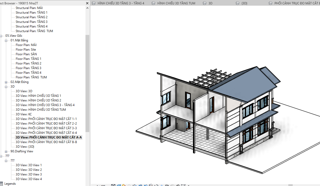 Revit Mẫu biệt thự 2 tầng,Mẫu biệt thự 2 tầng,biệt thự 2 tầng