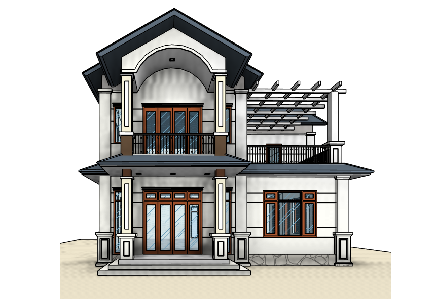 Revit Mẫu biệt thự 2 tầng,Mẫu biệt thự 2 tầng,biệt thự 2 tầng