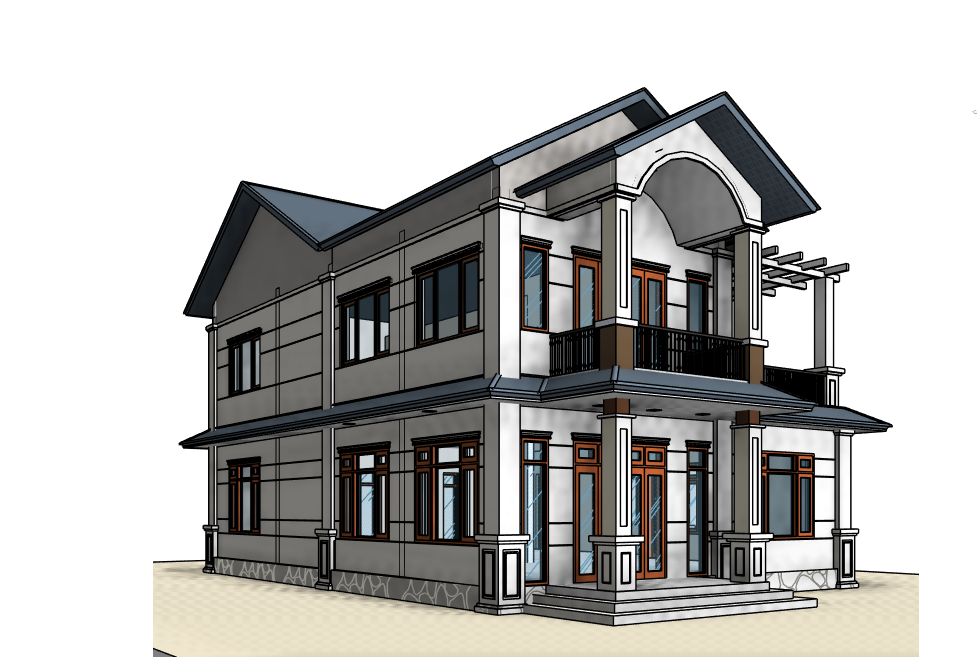 Revit Mẫu biệt thự 2 tầng,Mẫu biệt thự 2 tầng,biệt thự 2 tầng