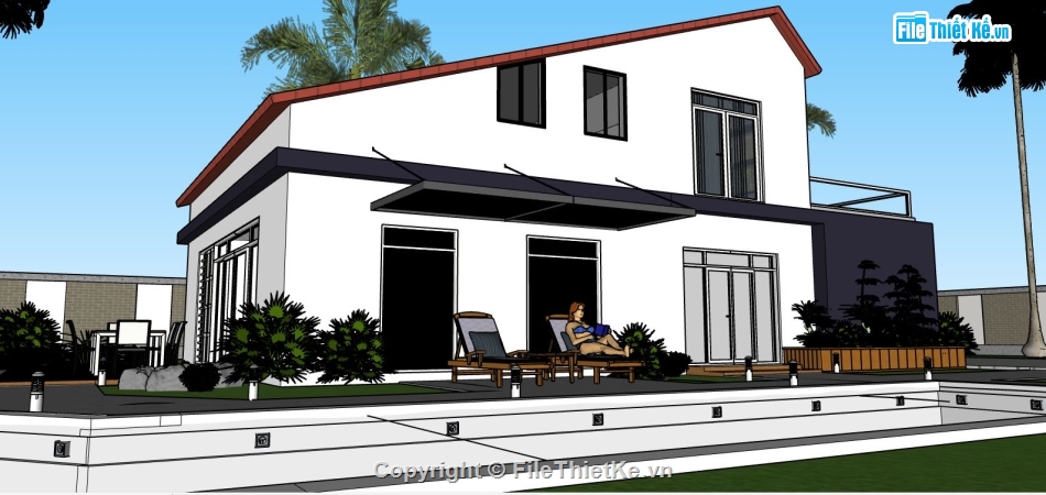 file su biệt thự,sketchup biệt thự,model su biệt thự