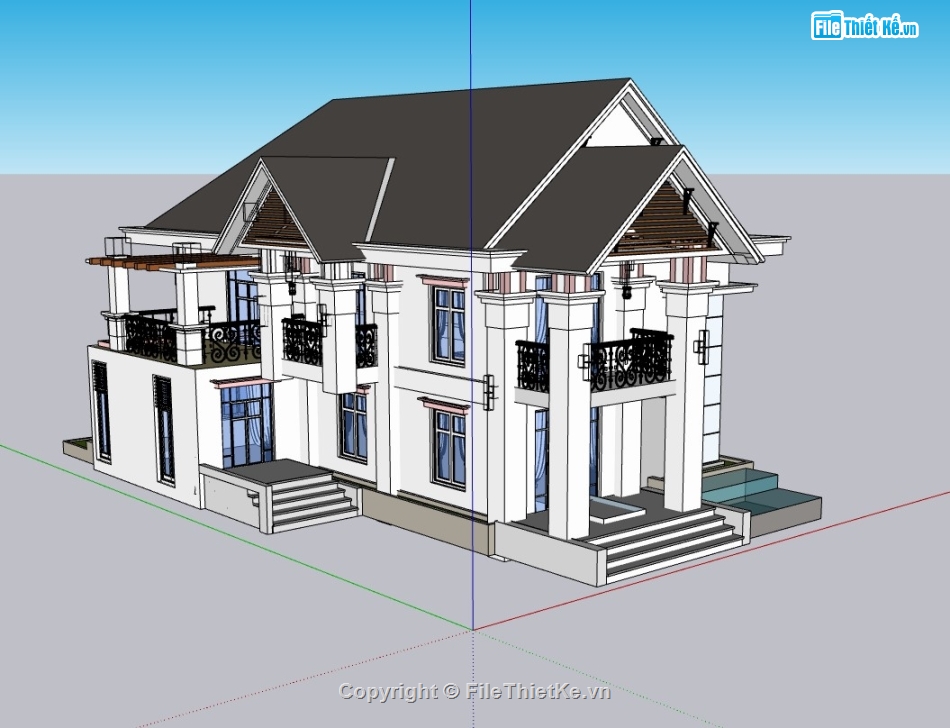 biệt thự 2 tầng,su biệt thự,sketchup biệt thự,su biệt thự 2 tầng,sketchup biệt thự 2 tầng