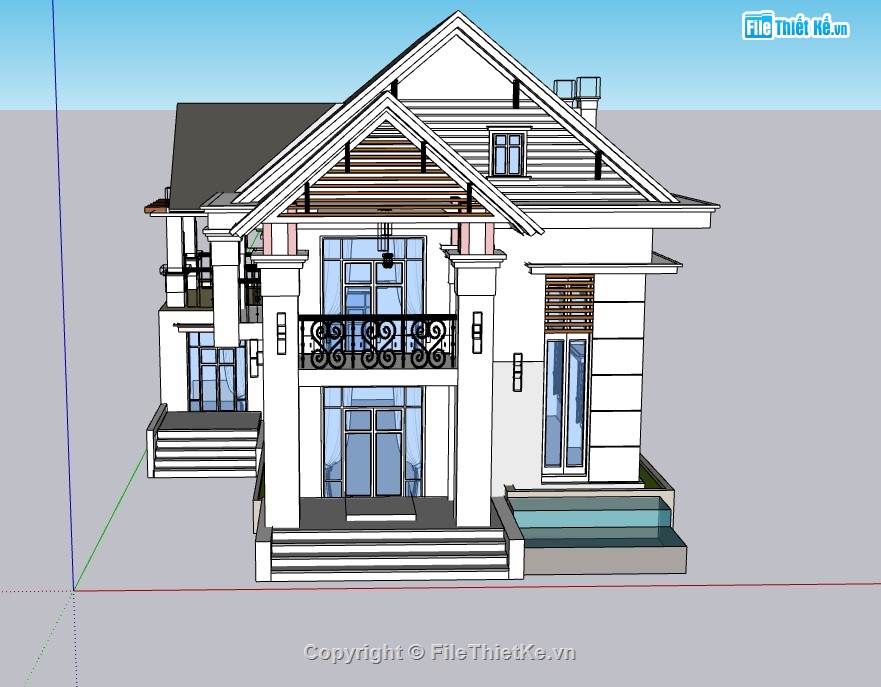 biệt thự 2 tầng,su biệt thự,sketchup biệt thự,su biệt thự 2 tầng,sketchup biệt thự 2 tầng