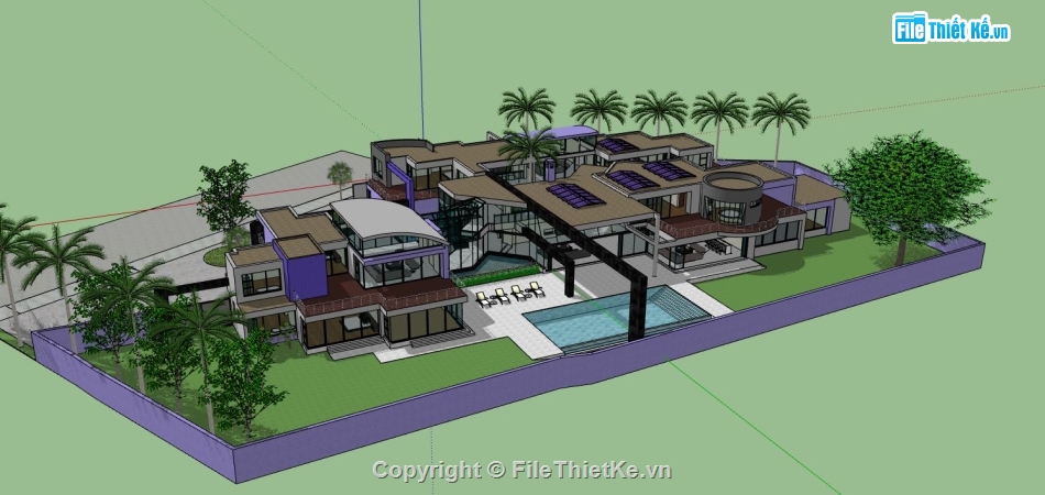 biệt thự sketchup,sketchup biệt thự 2 tầng,model biệt thự sketchup,sketchup biệt thự