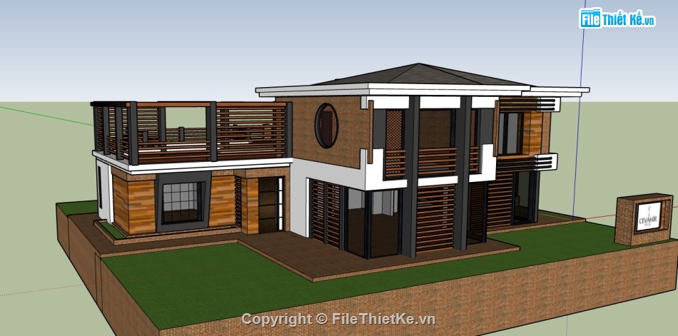 file su biệt thự,sketchup biệt thự,model su biệt thự