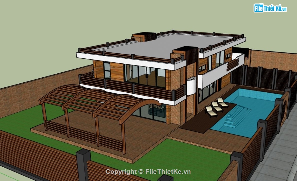 file su biệt thự,sketchup biệt thự,model su biệt thự