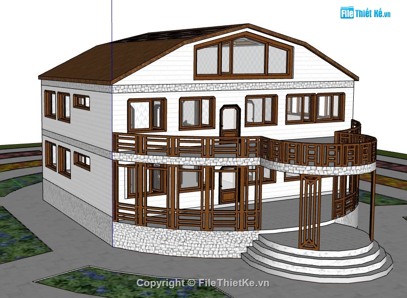 biệt thự  model su,biệt thự  2 tầng su,file su biệt thự