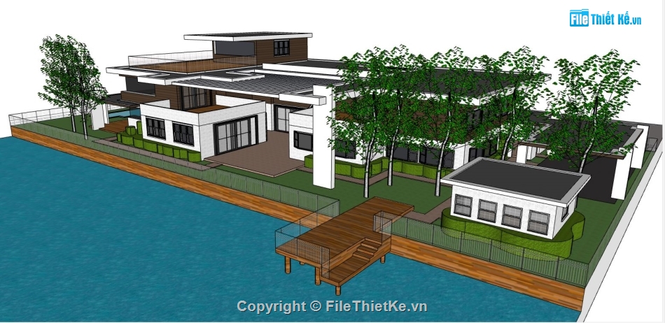 biệt thự hiện đại,file su biệt thự,model su biệt thự
