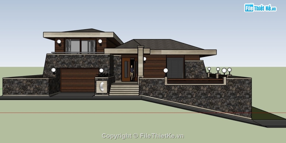 file su biệt thự,sketchup biệt thự,model su biệt thự