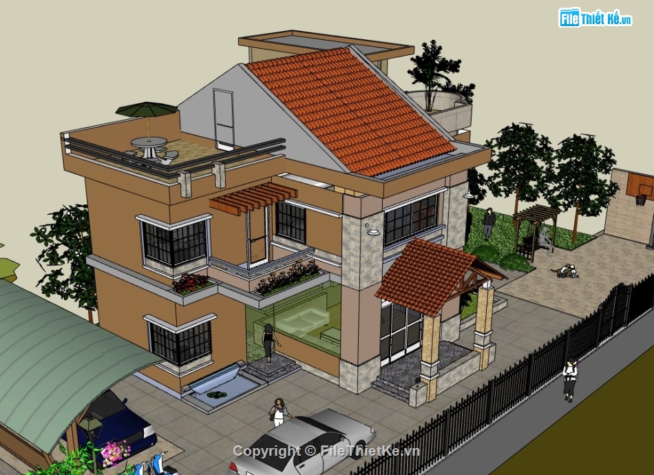 biệt thự 2 tầng,biệt thự sketchup,sketchup biệt thự,sketchup biệt thự 2 tầng,biệt thự  tầng,biệt thự  sketchup