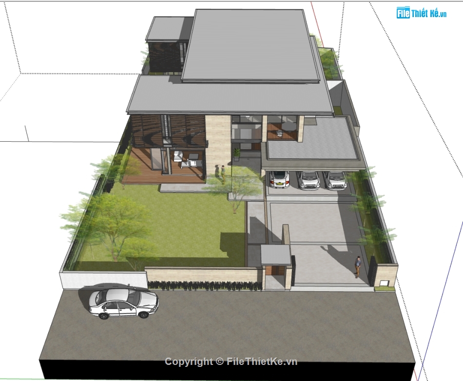 biệt thự 2 tầng,biệt thự  model su,biệt thự 2 tầng su,thiết kế biệt thự 2 tầng sketchup