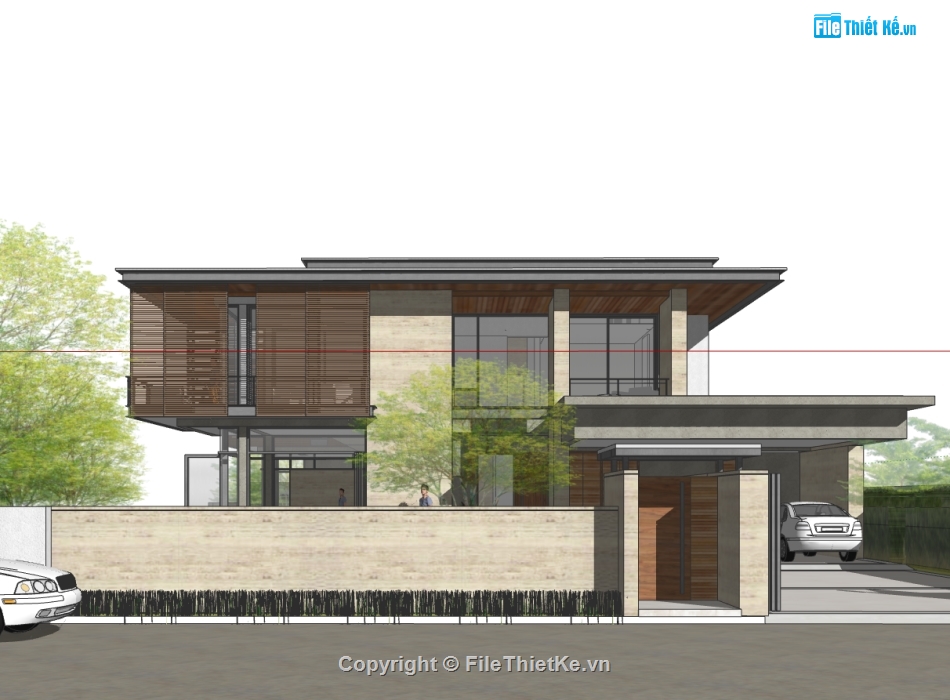 biệt thự 2 tầng,biệt thự  model su,biệt thự 2 tầng su,thiết kế biệt thự 2 tầng sketchup