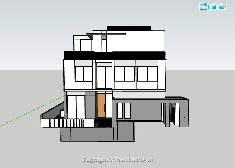 biệt thự 3 tầng,sketchup biệt thự 3 tầng,biệt thự sketchup,sketchup biệt thự