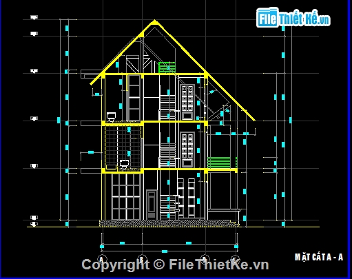 bt 3 tầng 100m2,bt 3 tầng cổ điển,BT 3 tầng 9x14m