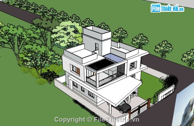 mẫu biệt thự,biệt thự 3 tầng,mẫu biệt thự sketchup