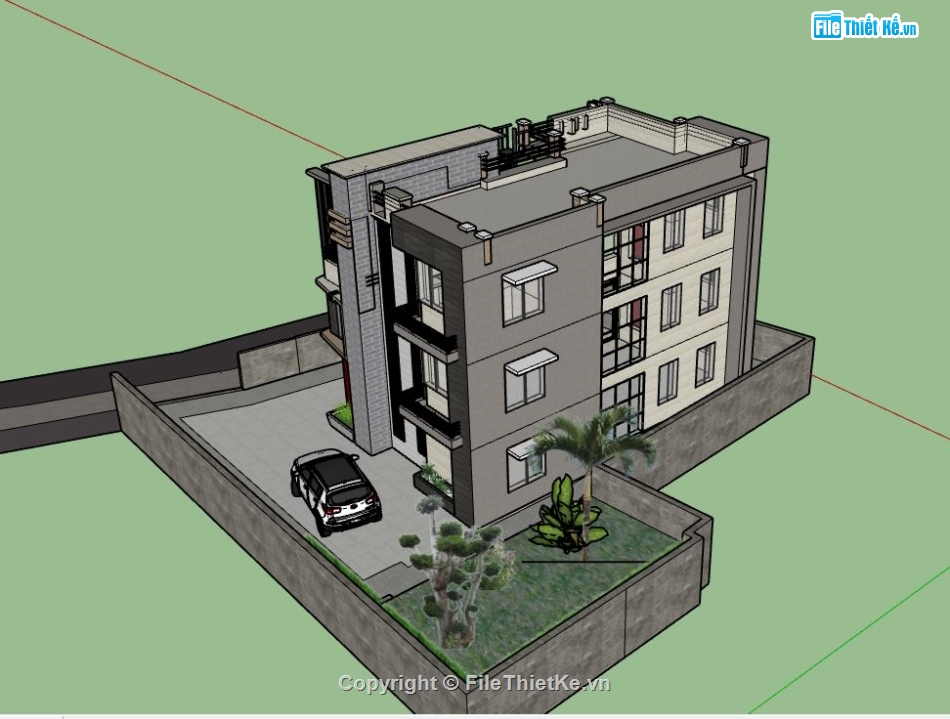 su biệt thự đẹp,model su biệt thự,model biệt thự sketchup