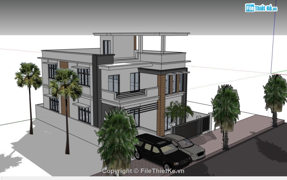 file su biệt thự,sketchup biệt thự,model su biệt thự