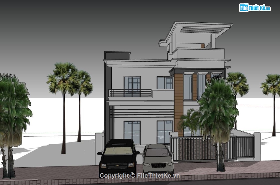 file su biệt thự,sketchup biệt thự,model su biệt thự