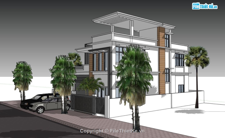 file su biệt thự,sketchup biệt thự,model su biệt thự