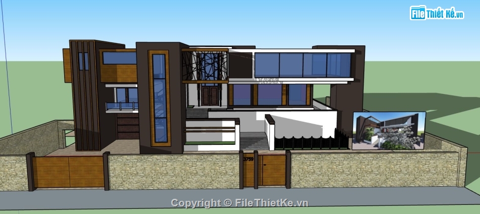 file su biệt thự,sketchup biệt thự,model su biệt thự