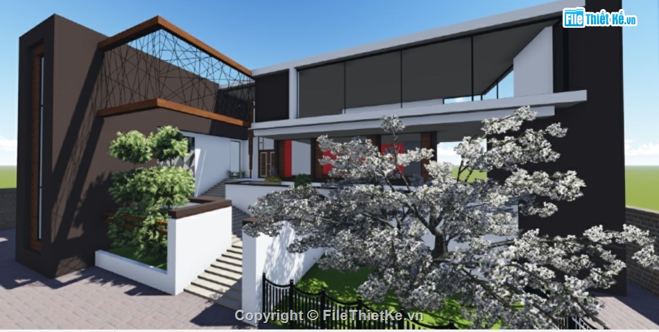 file su biệt thự,sketchup biệt thự,model su biệt thự