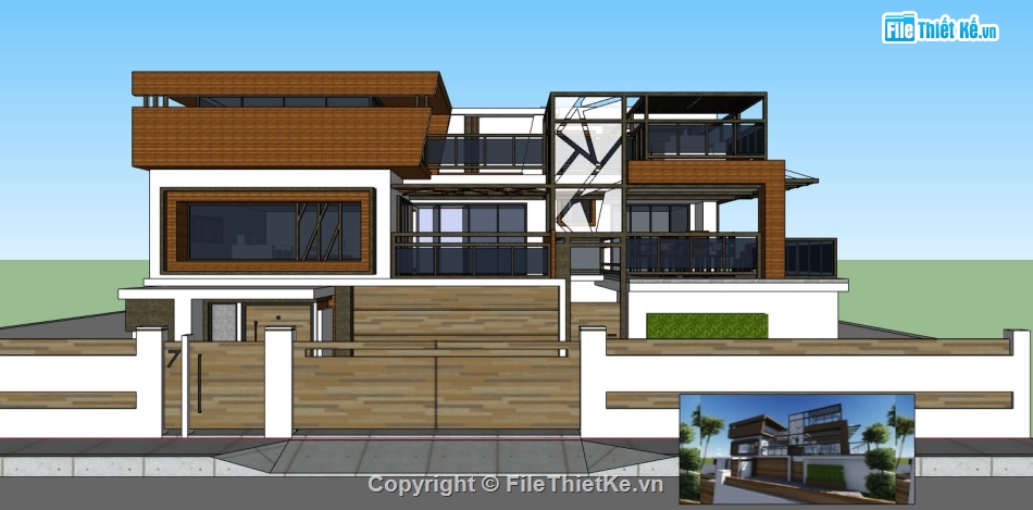 file su biệt thự,sketchup biệt thự,model su biệt thự