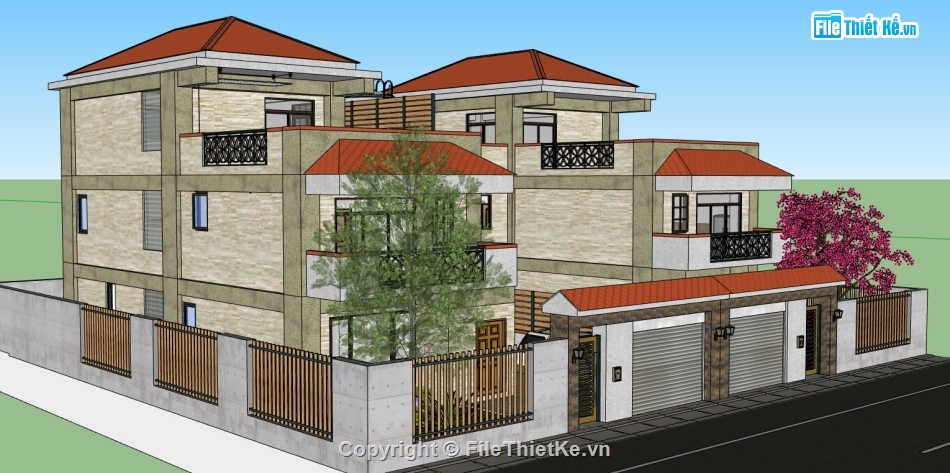 biệt thự 3 tầng,su biệt thự 3 tầng,file su biệt thự
