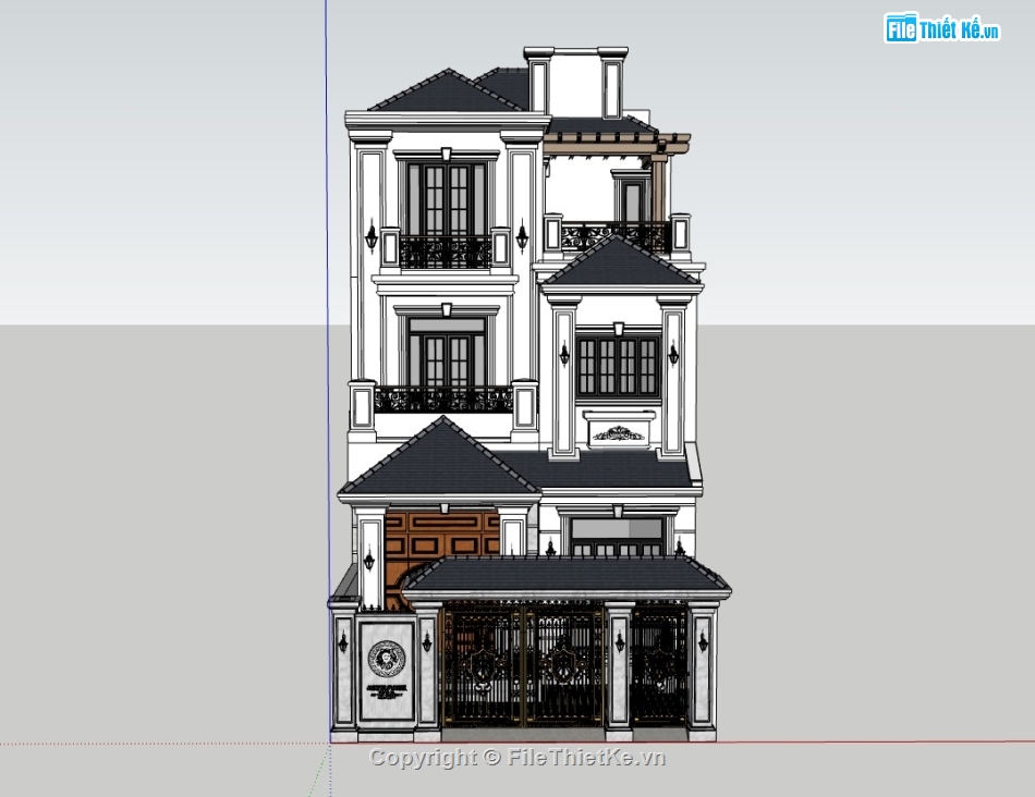 biệt thự 3 tầng,su biệt thự,sketchup biệt thự,sketchup biệt thự 3 tầng,su biệt thự 3 tầng