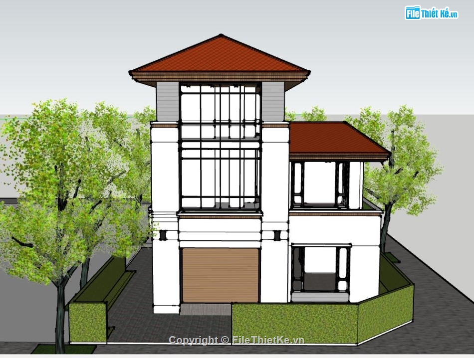 file su biệt thự,sketchup biệt thự,model su biệt thự