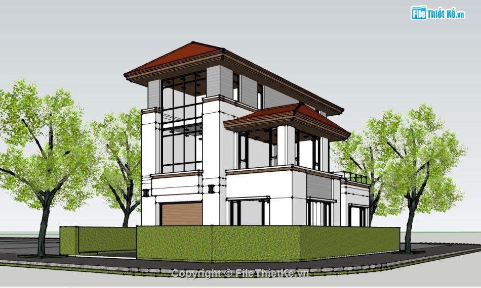 file su biệt thự,sketchup biệt thự,model su biệt thự